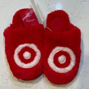 Target Red and White Fuzzy Slippers